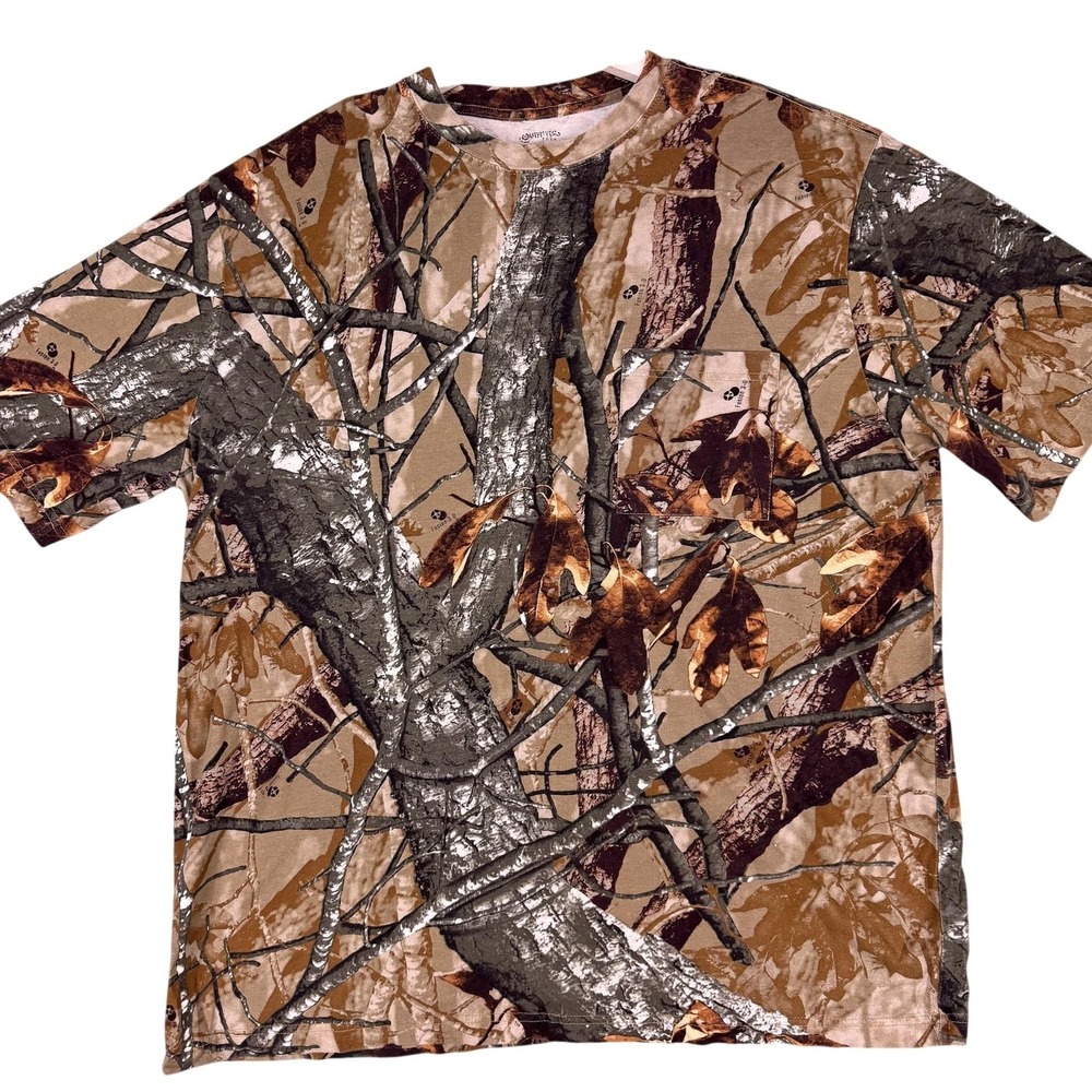 Outfitter TEE Shirt‎ Mens XL Camo Short Sleeve Pocket Hunting Tagless Outdoor